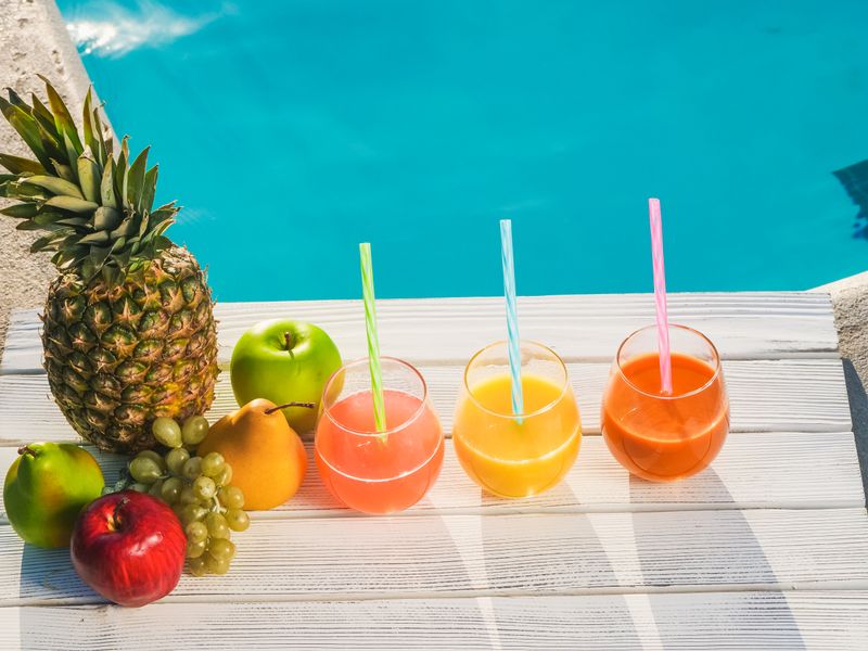 Fresh Agua Fresca made with seasonal fruits